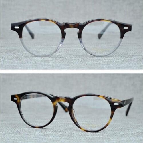 LKK Quality Acetate Frame Style Eyewear Frame Vintage Round Brand Design Eyeglasses Oculos De Grau