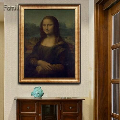 Classic Oil Painting Leonardo Da Vinci The Mona Lisa Smile Canvas Print Painting Posters Wall Picture for Living Room Home Decor