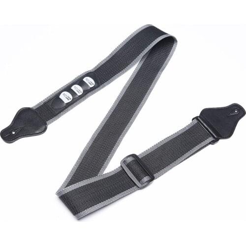 Guitar Leather Strap Leather Guitar Strap with 3 Plectrums Guitar Pick Holders Electric Acoustic Bass Guitar Accessories