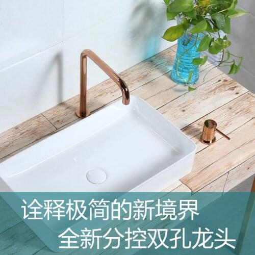 Kitchen 360 degree rotating copper matt Black basin faucet hot and cold water vegetables a sink mixer tap Split basin faucets