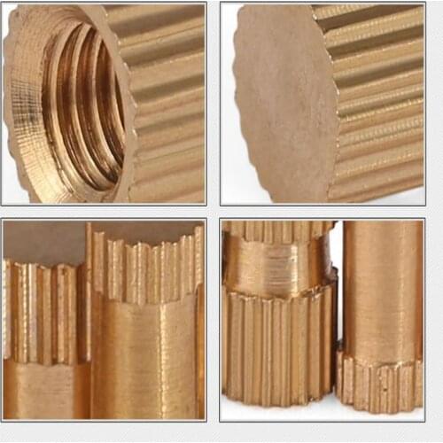Brass Injection Nut Knurled Insert Nut Blind Hole Single Pass Copper Insert Brass Embedded Copper Hob Nut M3 M4 M5 M6