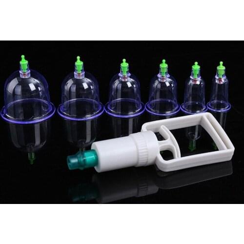 7pcs/set Chinese Health Care Medical Vacuum Cans Body Therapy Cupping Cups Back Arm Massage Relaxation Anti-cellulite Messager