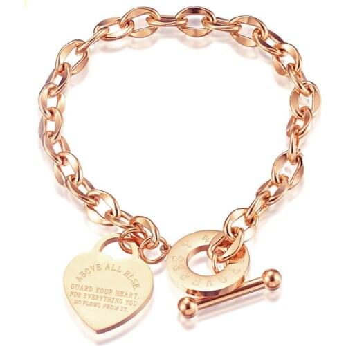 Fashion Heart Bible Proverbs 4:23 Bracelets for Woman Girl Hand Chain Love Wristband Female Anniversary Jewelry