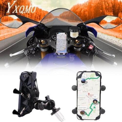 Motorbike Mobile Phone Holder GPS Navigation Bracket With Silicone Band for Yamaha R1 R6 3.5-6.5 inches Mobile Smartphone