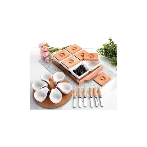 QUEENS KITCHEN Wooden & Ceramic Luxury Breakfast Set