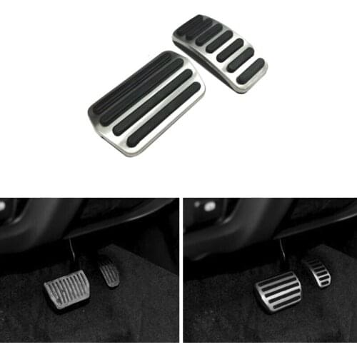 2pcs AT Car Accelerator Gas Brake Clutch Pedal Footrest Pedals Plate Cover For Volvo XC40 2018 2019 2020 2021 Accessories