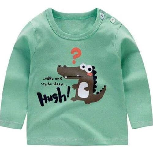 New Boys Girls Dinosaur Cartoon Long Sleeve Cotton T Shirts Boys clothes Children Printed Tees Kids T Shirts Baby Boy Tops 9M-6Y