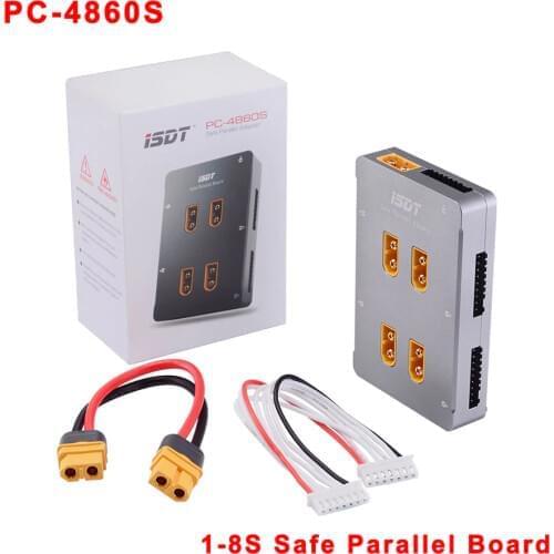 ISDT PC-4860S PC4860 1-8S Safe Parallel Board XT60 CNC Parallel Charging Board For Lipo Gaoneng Tattu Battery ISDT 4860 4860S