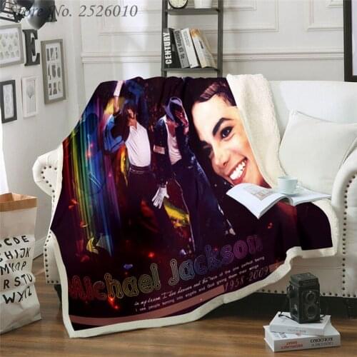 Throw blanket Michael Jackson 3D Velvet Plush Blanket Bedspread For Kids Girls Sherpa Blanket Couch Quilt Cover Travel 03