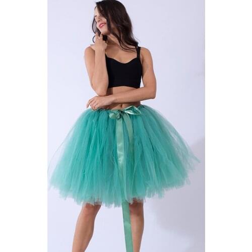 2021 Puffy Midi Knee Length Adult Tutu Marsala Tulle Skirt High Waist Women Underskirt Wedding Bridal Skirt Lolita faldas saias