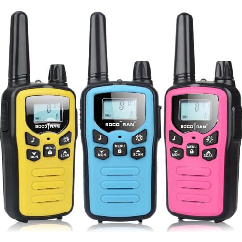 3 Pack Mix Color PMR446 Walkie Talkies Kids Socotran SC-R60 3miles Mini Child pmr Two way radio with Rechargeable Cable