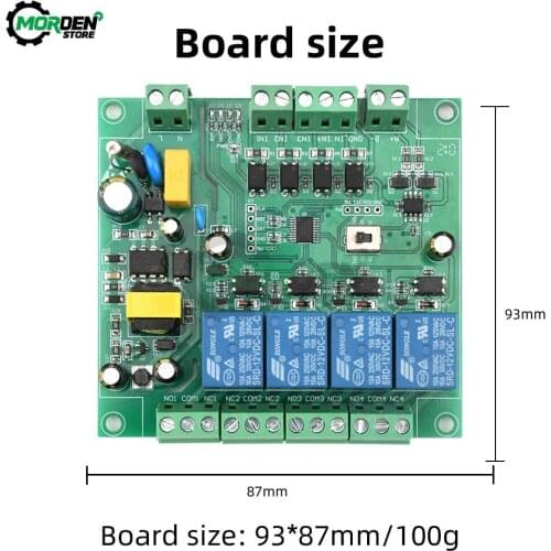 AC220V Modbus RTU 4 Channel Relay DIY RS485/TTL UART Relays Moudle for Home Using Power Supply Dropship
