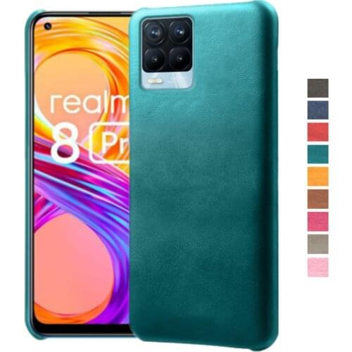 Luxury PU Leather Case On The For OPPO Realme 8 Pro Coque Slim Hard PC Phone Cover For Oppo Realme 7 6 Pro Realme8 5G Capa Funda