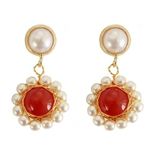 French Baroque Sweet Pearl Earrings for Women Retro Romantic Dating Jewelry 2021 Trend Friends Gift Korean Stud Earrings M4