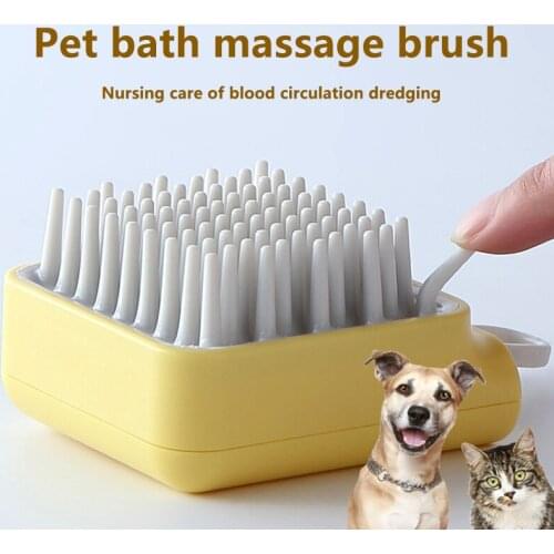 Pet Bath Massage Brush Dog Cat Bath Beauty Products Promote Circulation And Dredge Nursing Pet Dry Wet Dual Purpose Brush