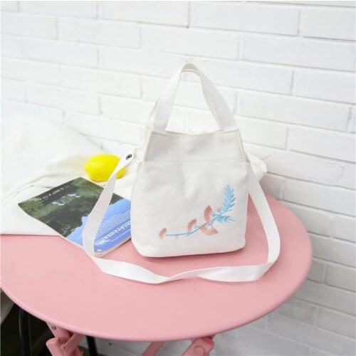 【Sinor】Canvas bag Korean version leisure bag simple embroidered single shoulder bag