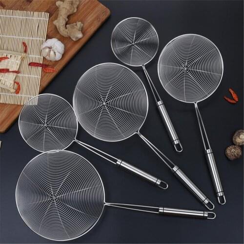 Skimmer Solid Spider Strainer Ladle Colander Stainless Steel Kitchen Utensil Tool French Fries Fish Frying Utensil For Frying