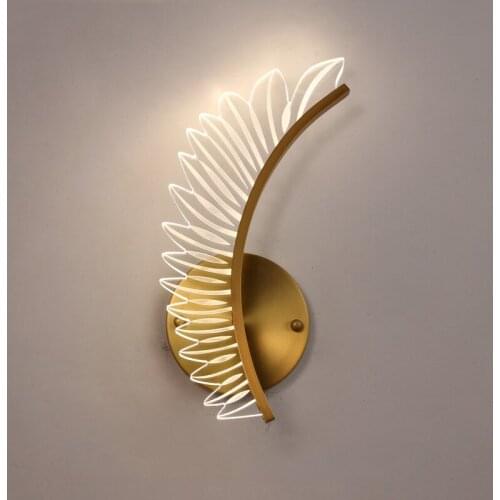 LED Wall Lamp All-copper Acryl TV Background Wall Decorative Lamps Living Room Bedside Light Luxury Hotel Aisle Bar Sconce Light