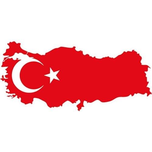 SZWL Turkey Turkish Map Flag Car Sticker Waterproof Accessories Vinyl for Bumper Skateboard Helmet Door Boat Bike Auto,13cm*5cm