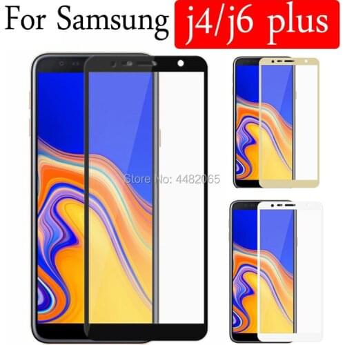 Full Protective Glass On The For Samsung j6 j4 plus Screen Protector Galaxy j6plus j4plus Tempered Glas Samsun Samsong galax