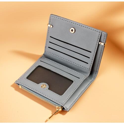 Women Wallets Leather Female Purse Mini Hasp Solid Multi-Cards Holder Fashion Coin Short Wallets Slim Small Wallet Zipper Hasp