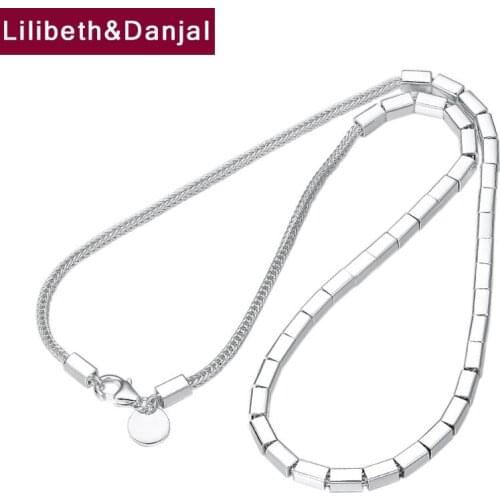 AB Style Clavicle Pure 925 Sterling Silver Undefined 4mm Thick Choker Necklace Pendant Jewelry For Women Dropshipping Center N06