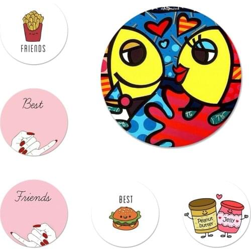 58mm Best friends Forever Matching Couple Icons Pins Badge Decoration Brooches Metal Badges For Backpack Decoration