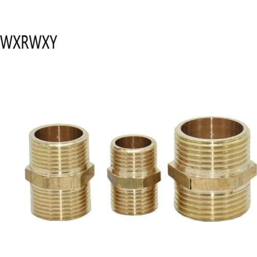 1/2 3/4 1" brass metal threaded Male connectors G1/2 G3/4 G1 copper 2 way thread Repair joints Extended repair joints 1pcs