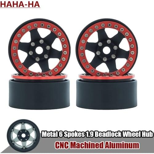 1PCS/4PCS Metal 6 Spokes 1.9 Beadlock Wheel Hub Rim for 110 RC Crawler Traxxas TRX4 TRX6 Axial SCX10 Capra Wraith YIKONG YK4102