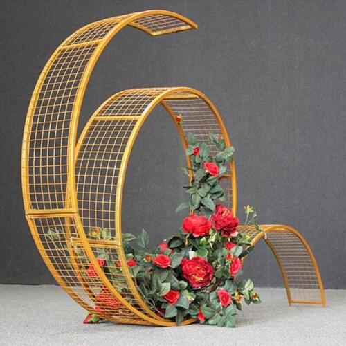 2Pcs/Lot Flower Vases Floor Metal Vase Plant Dried Floral Holder Flower Pot Road Lead for Home/Wedding Corridor Decoration G107