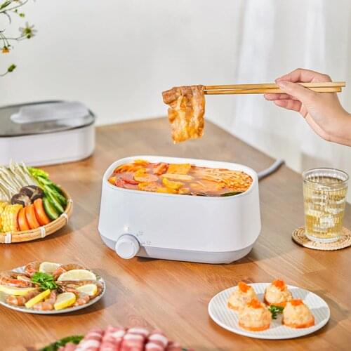 220V Mini Portable Multi-function Pot Travel Frying Pan Household Non-Stick Pot 1.8L Small Hot Pot Electric Rice Cooker