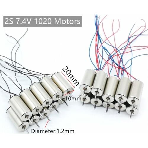 2S DC 7.4V 1020 Ultrahigh Speed Coreless Motor RC Drone Quadcopter Tail Engine UAV Accessories Spare Parts