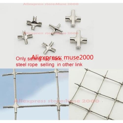 304 steel rope cross clamp clip buckle Window net wire holder net assembly protective DIY safty net home garden net steel safe