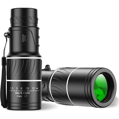 40x60Monocular Telescope Low-night Vision Waterproof Monoculars With Durable FMC BAK4 Prism Bifocals Smart Phone Adapter Hiking