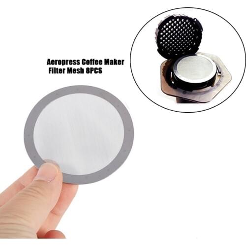 8PCS Stainless Steel Disc Metal Ultra Thin Filter For Aeropress Coffee Maker Kitchen Coffee Accessories