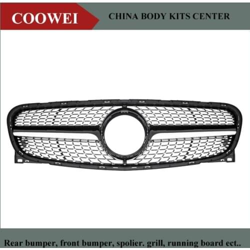Diamond grille suitable for M-Benz GLA Class X156 Grill GLA180 200 250 GLA45 2013-15 ABS X156 radiator mesh without central logo