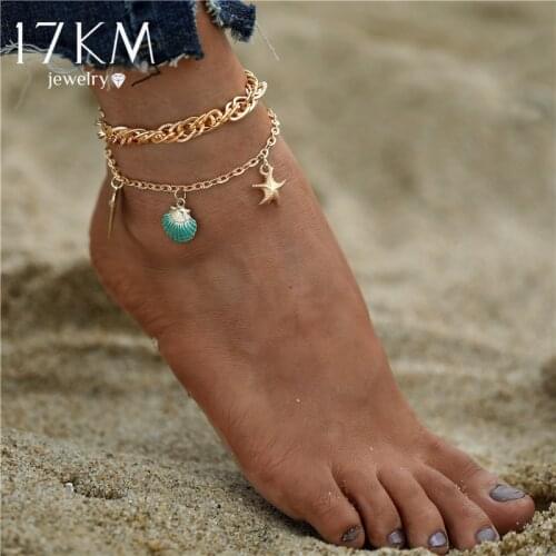 Bohemian Starfish Shell Anklets For Women Fashion Summer Beach Turtle Chain Ankle Bracelet Leg Foot Chain Anklets Jewelry