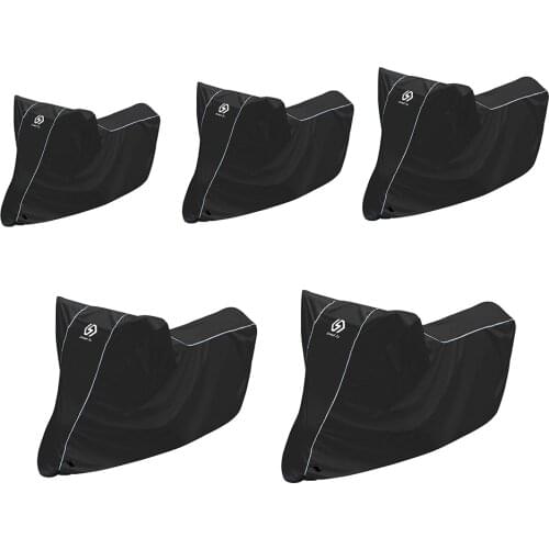 Motorcycle Cover Waterproof Sun Dust Cover with Reflective Strips Lock Hole All Season Weather Outdoor Protection for Motorbike