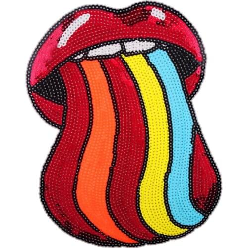 DD Cartoon large cloth paste mouth English embroidery cloth bead piece cloth towel embroidered cloth patch patch clothing access