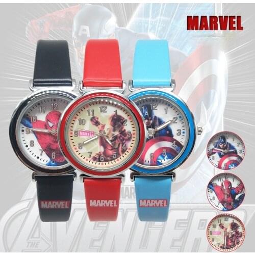 Marvel Avengers Captain America Spiderman Ironman Kids WristWatches Children Cartoon Quartz Watch Students Super Hero Boys Clock