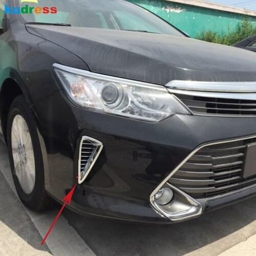 For Toyota Camry 2015 2016 ABS Chrome Exterior Moulding Front Air Outlet Trims A/C Vent Cover Air Trims Auto Parts