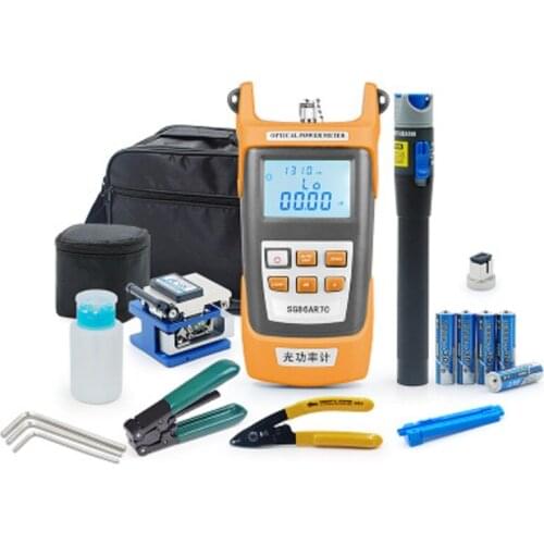 FTTH Fiber Optical tool kit with Fiber Optic Power Meter FC-6S Fiber Cleaver 5MW VFL Visual fault locator Fiber stripper