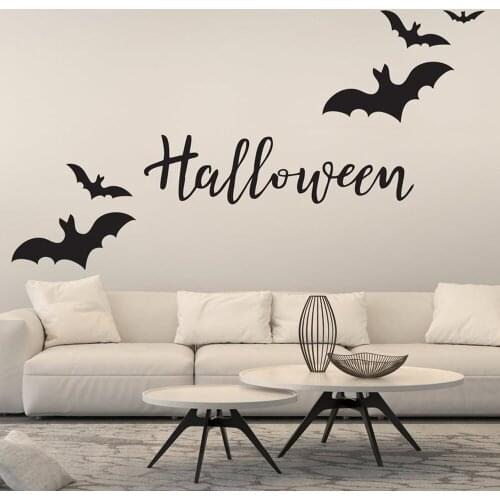 Creative Art Design Vinyl Wall Sticker Welcome To Our Halloween House Decor Living Room Window Decals Removable Murals