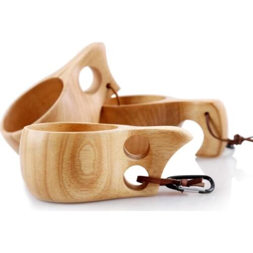 Kuksa Cup New Finland Handmade Portable Wooden Cup for Coffee Milk Water Mug Tourism Gift 60pcs/lot SN655