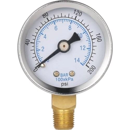 Pressure Gauges 1/8 Male NPT 0-200psi 0-14bar Pressure Gauge Air Compressor Hydraulic Vacuum Gauge Manometer Pressure Tester