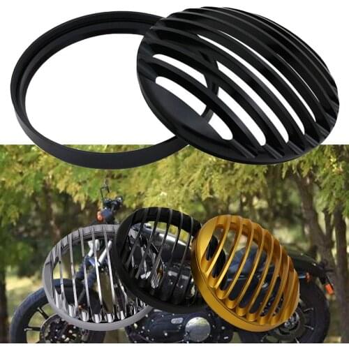 5.75" 5 3/4" CNC Led Headlight Grill Cover For Harley Davidson Sportster XL 883 Iron 1200 04-14 Custom XL1200C 1200 Motorcycle