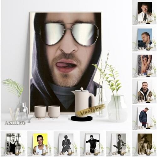 Justin Timberlake Hot Singer Poster Movie Actor Print Canvas Painting Music Magazine Cover Bar Pub Club Wall Stickers Home Decor