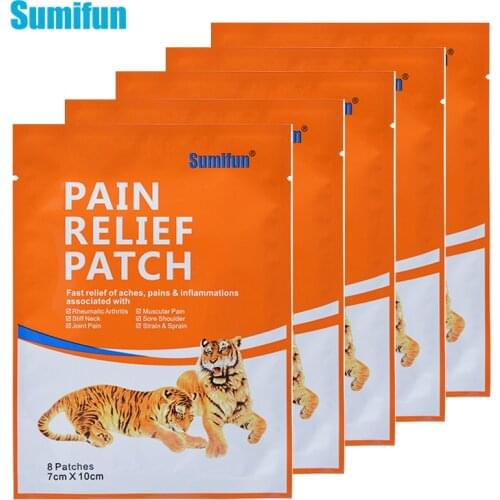 40pcs=5bags Sumifun Tiger Blam Joint Pain Relief Patch Capsicum Medical Plaster Back Knee Neck Pain Arthritis Stickers D0640