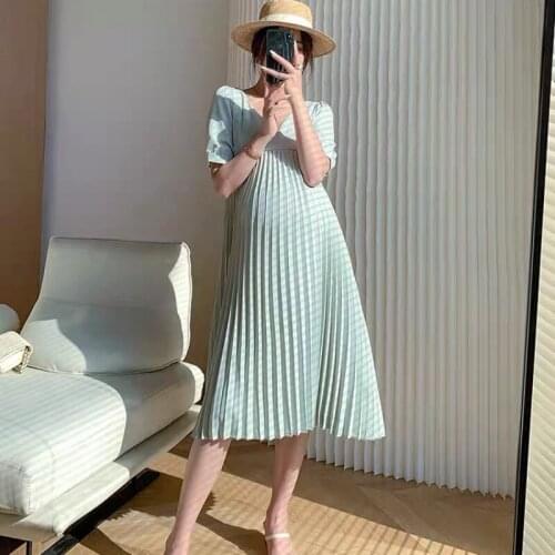 Breastfeeding Dresses Maternity Clothes for Pregnant Women Clothing Solid V-neck Pregnancy Dresses Mother Wear Evening