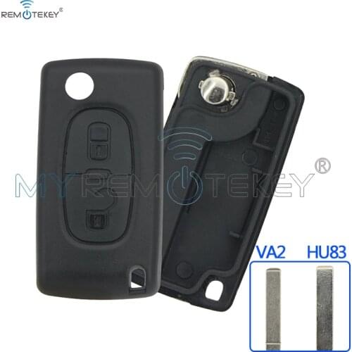Remtekey CE0536 2 button Remote Flip car Key Shell Fob Case HU83 or VA2 for Peugeot 207 307 308